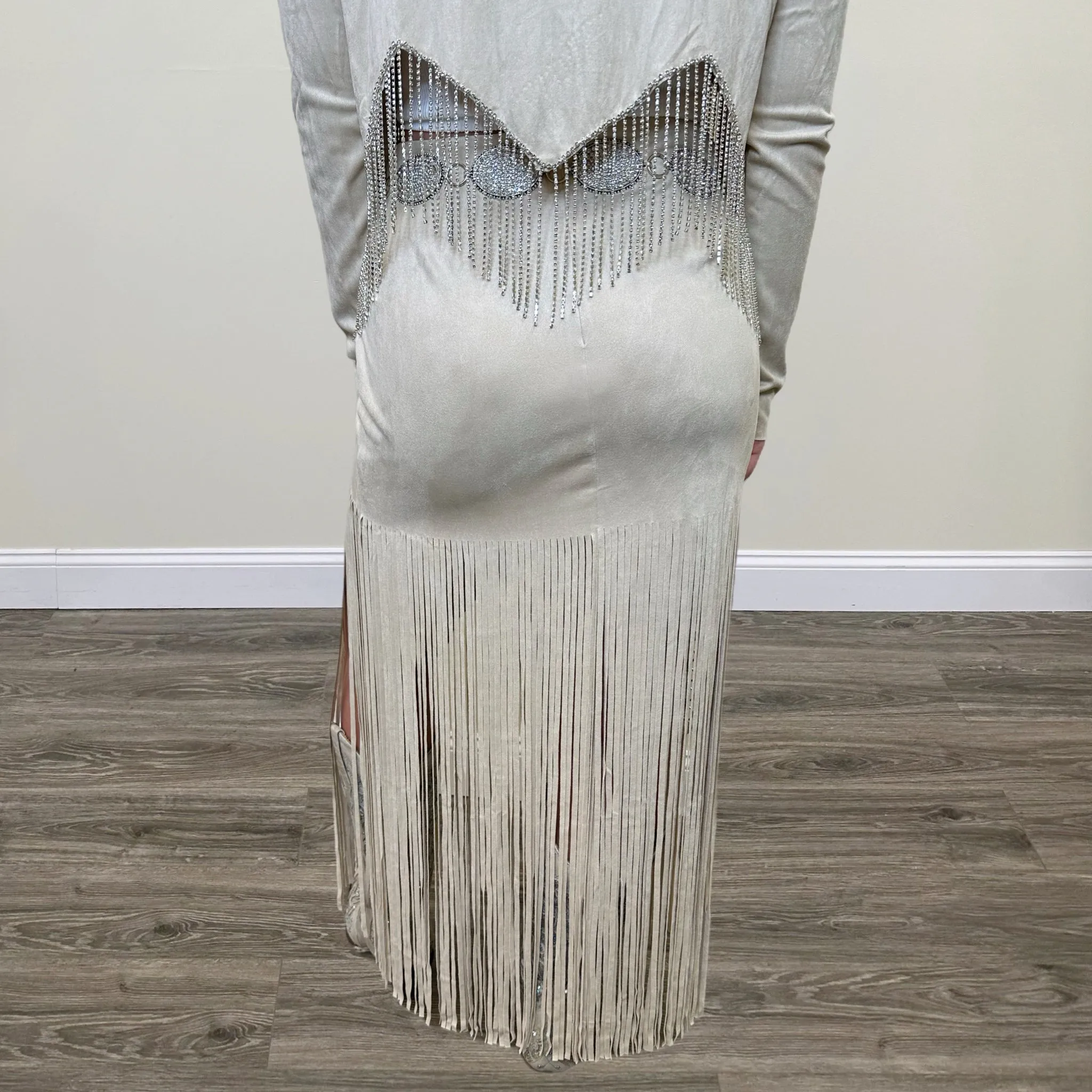 Suede Fringe Skirt