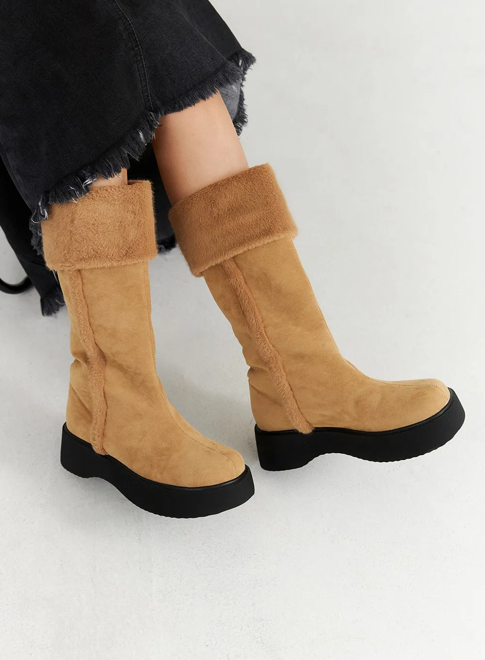 Suede Midi Boots CN315