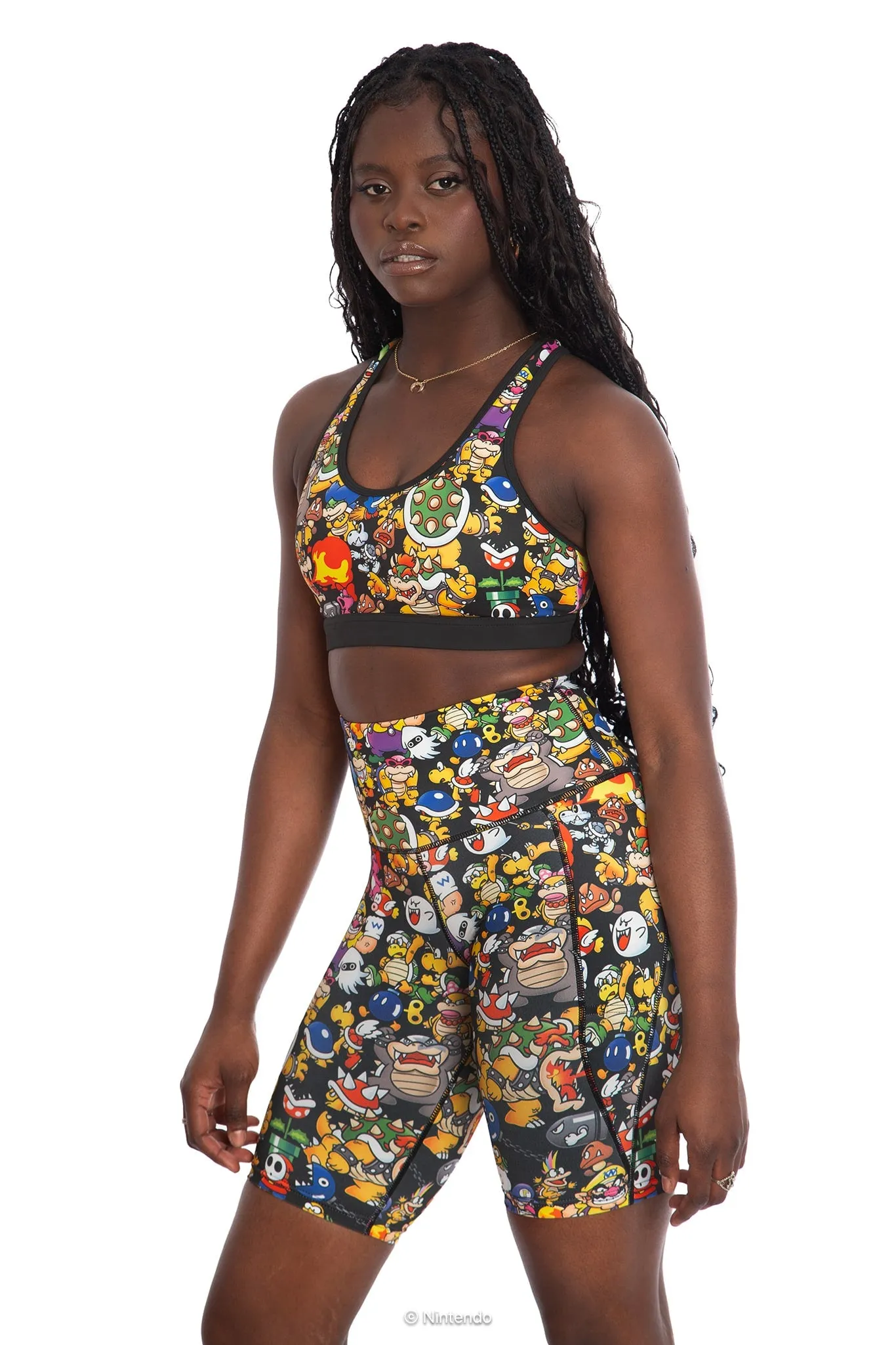 Super Mario Enemies High Waisted Bike Pants