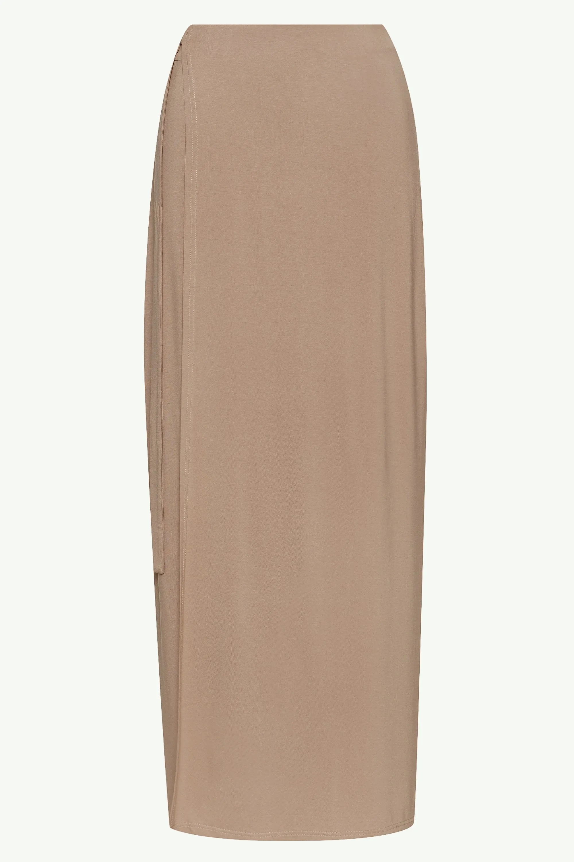 Talia Jersey Wrap Maxi Skirt - Taupe