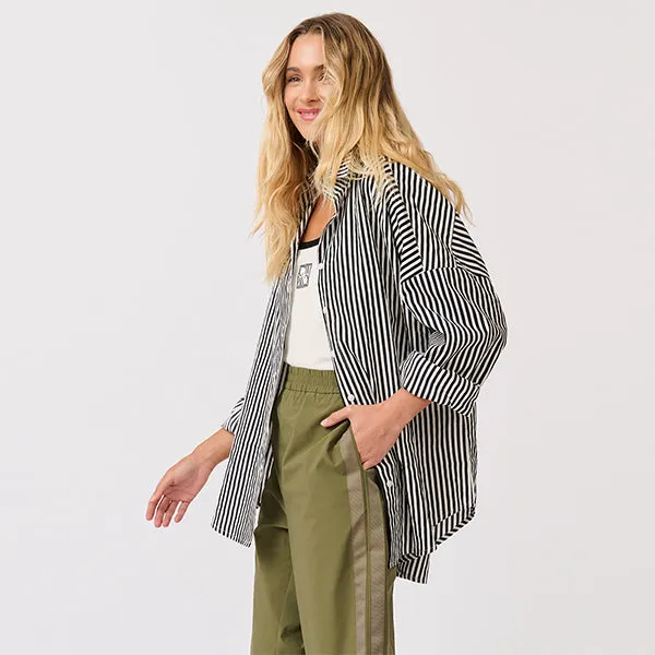 Tammy Shirt - Black   White Stripe