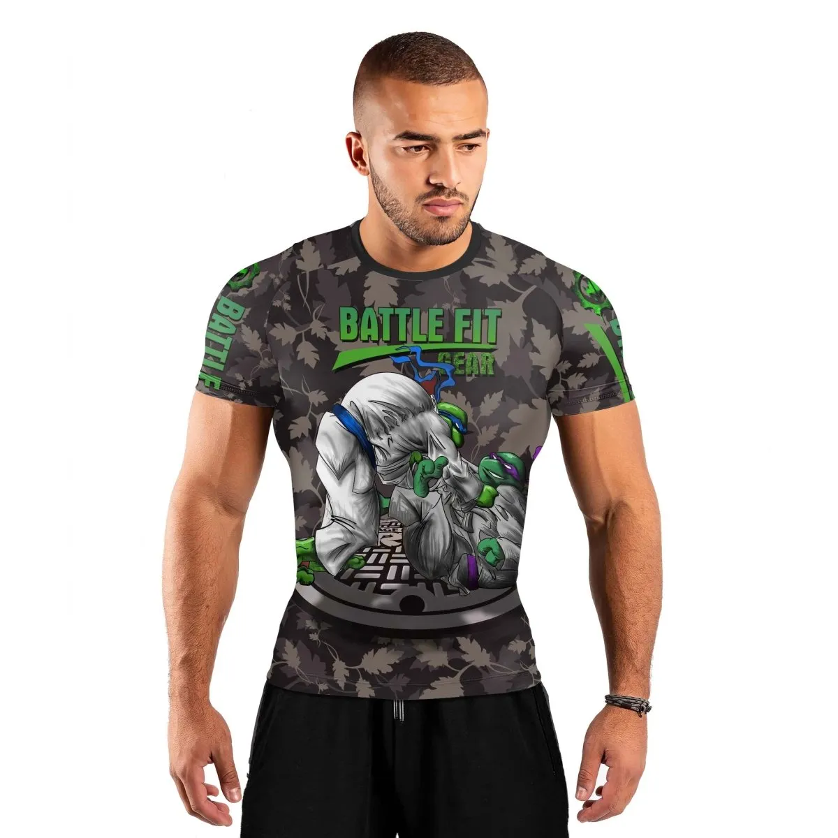 Teenage Mutant Ninja Turtle Men's Short Sleeve Rash Guard
