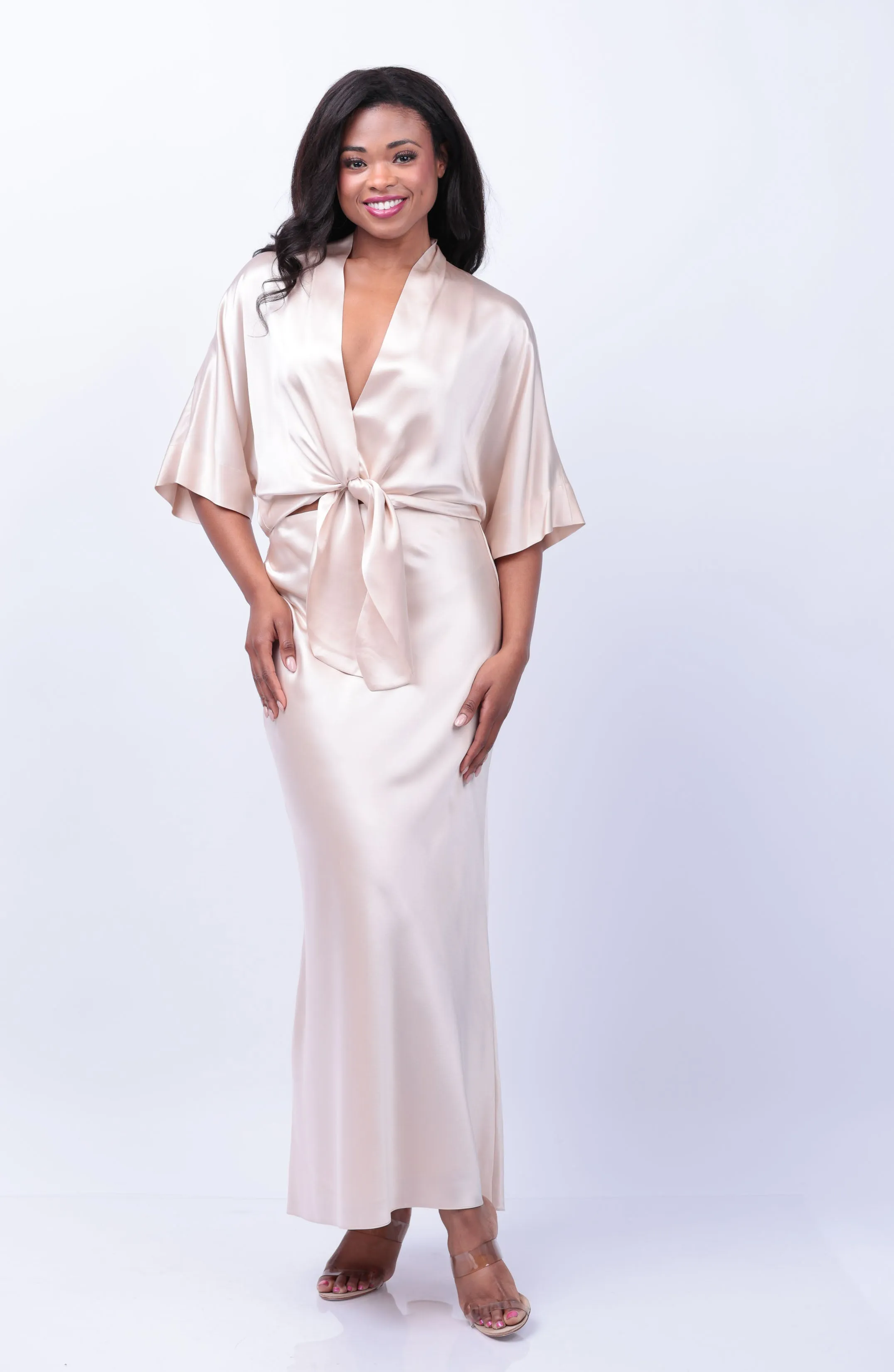 The Sei Doleman Tie Front Blouse in Oat