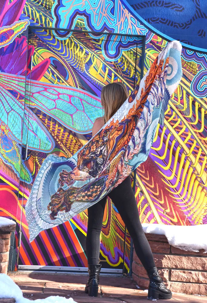 Tiger Swallow Tail Cashmere Silk Scarf