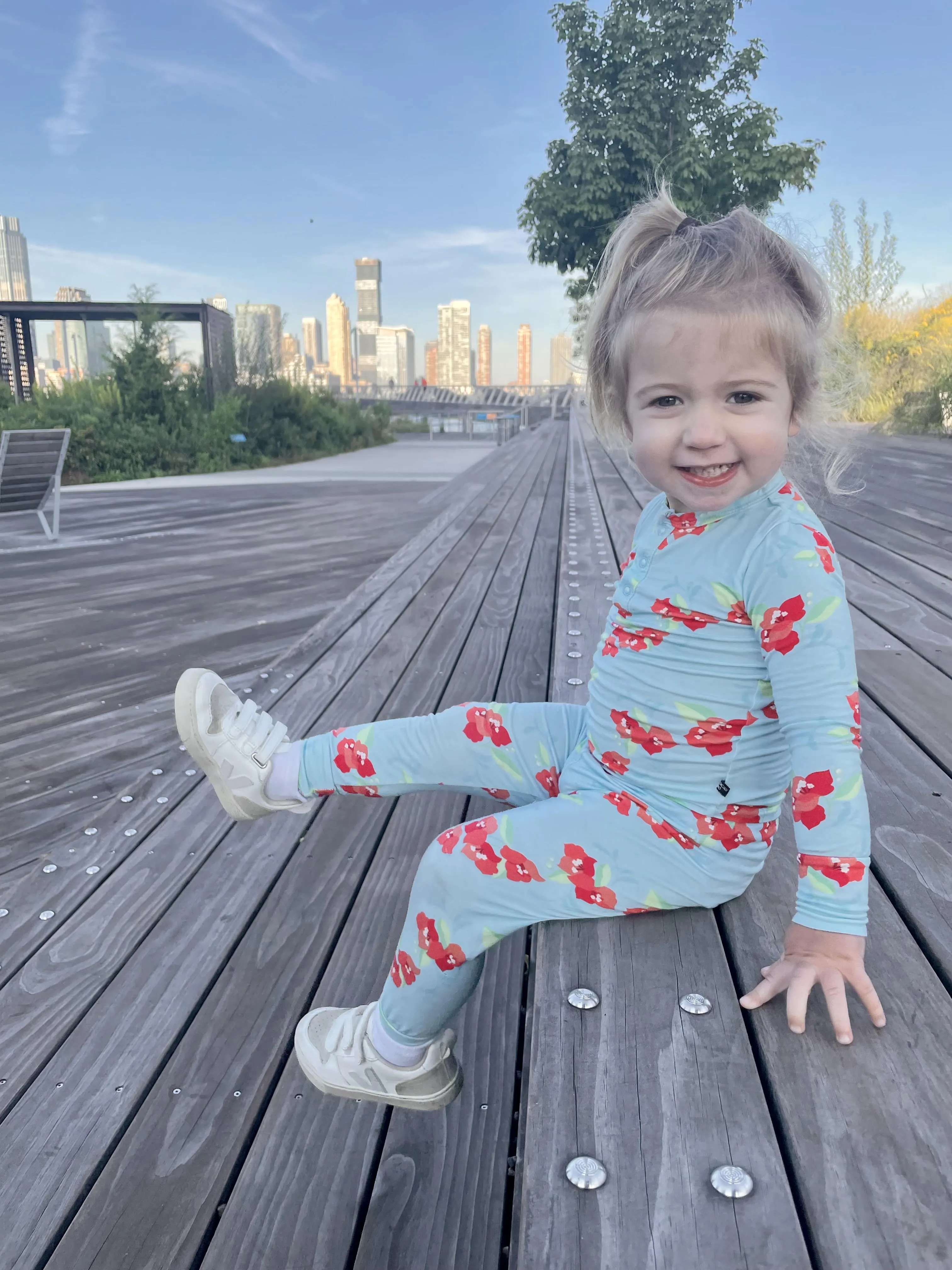 Two-Piece Set in Floral Blue Sky