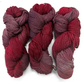 Vintage Reds with Pink Grey, Hand Dyed Worsted Alpaca & Merino