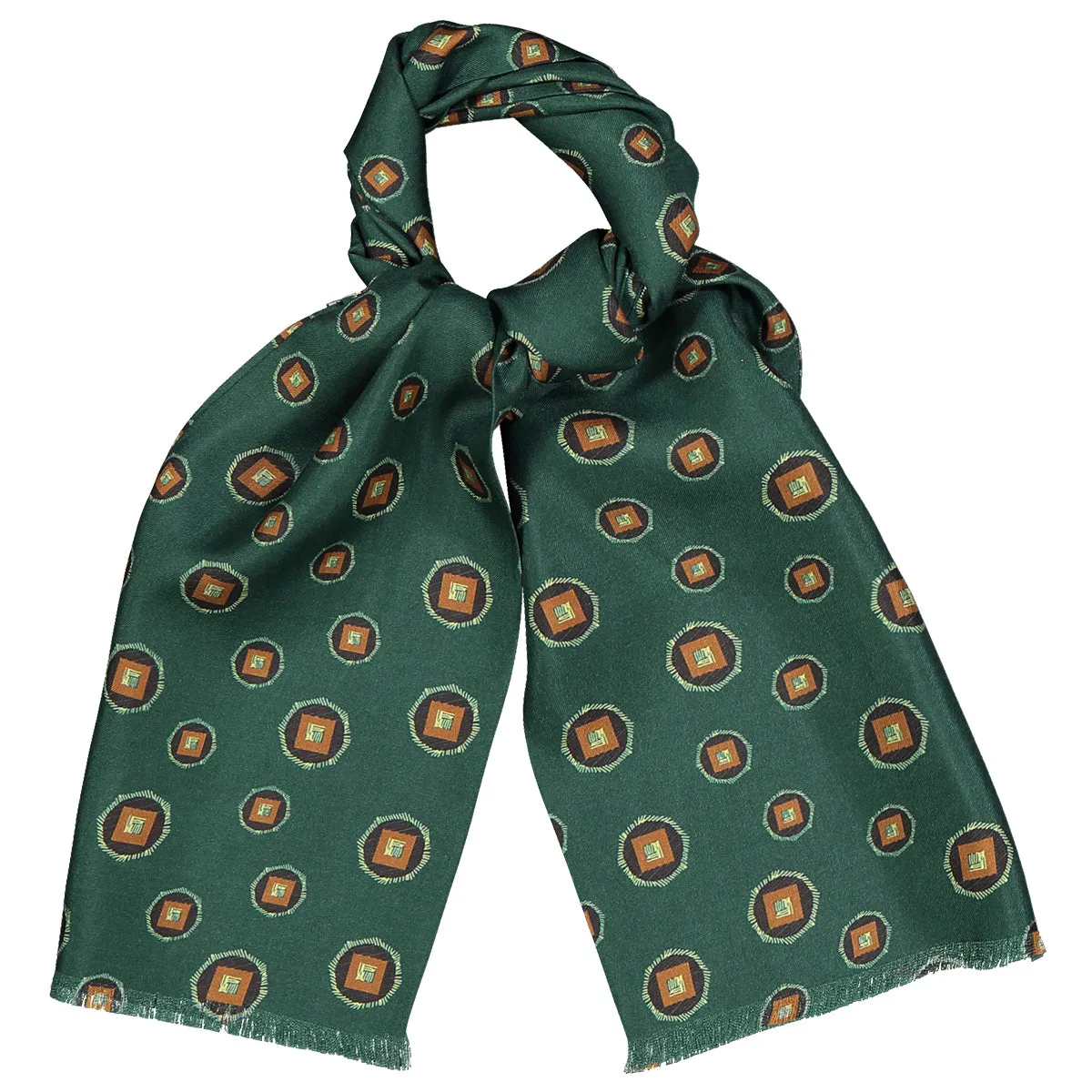 Vintage silk tie scarf petrol green