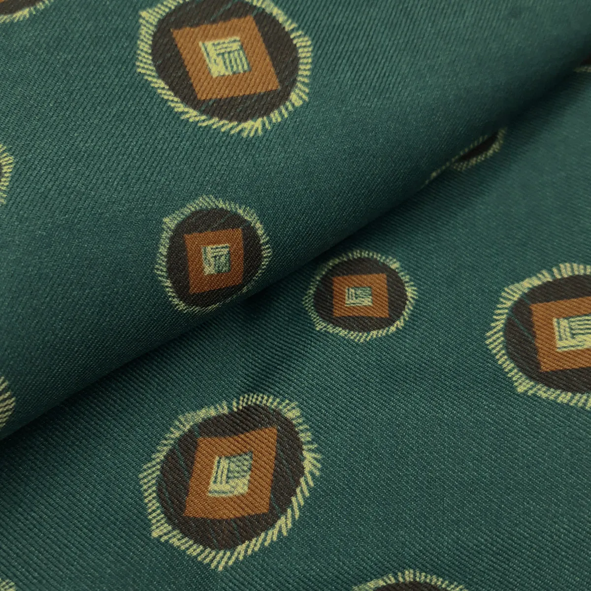 Vintage silk tie scarf petrol green