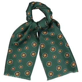 Vintage silk tie scarf petrol green