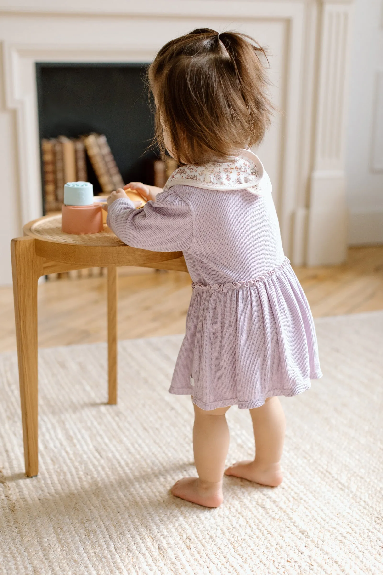 Waffle Long Sleeve Bodysuit Dress
