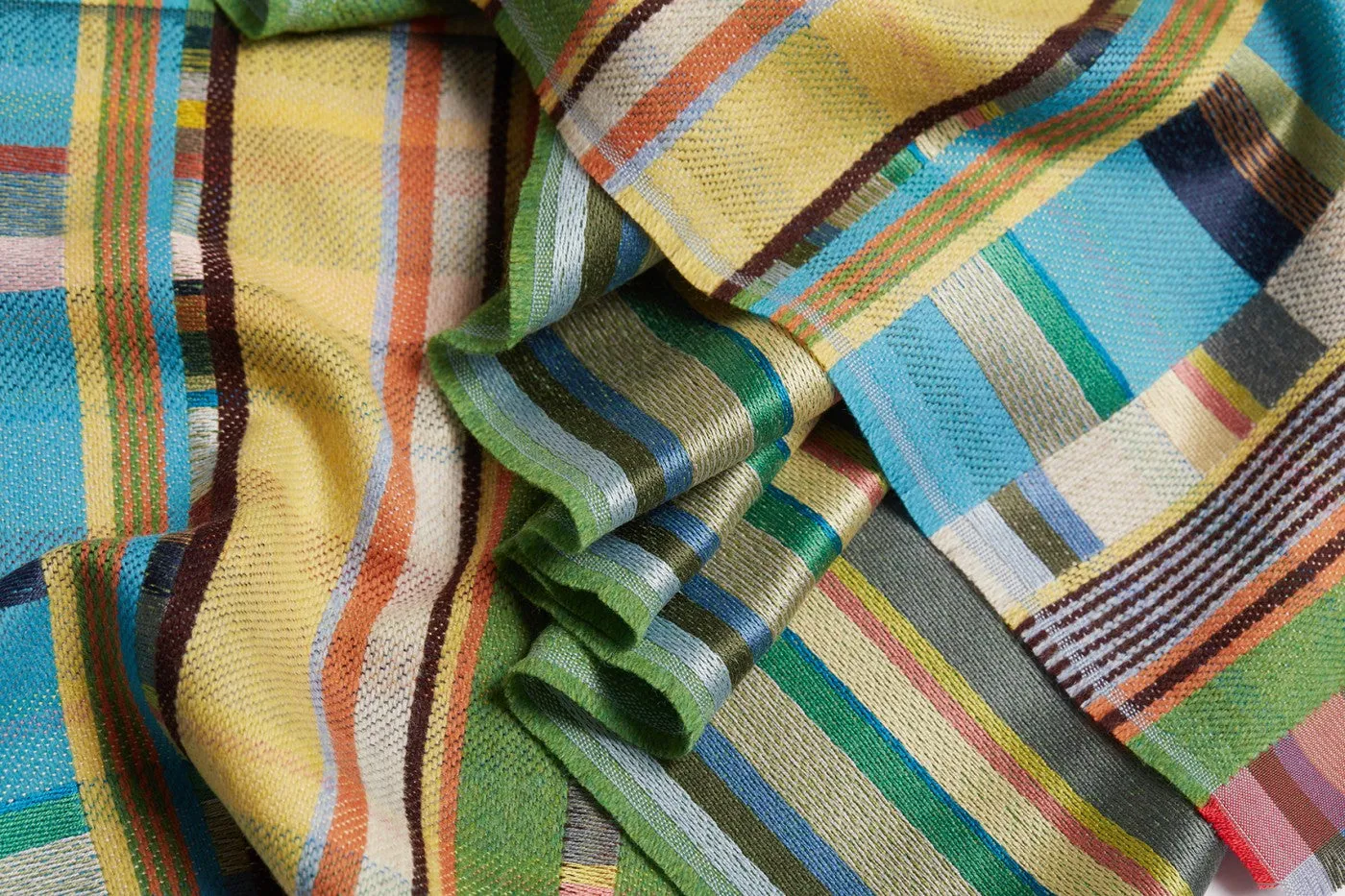Wallace Sewell Silk and Lambswool scarves - Fritton -  PARROT GREEN
