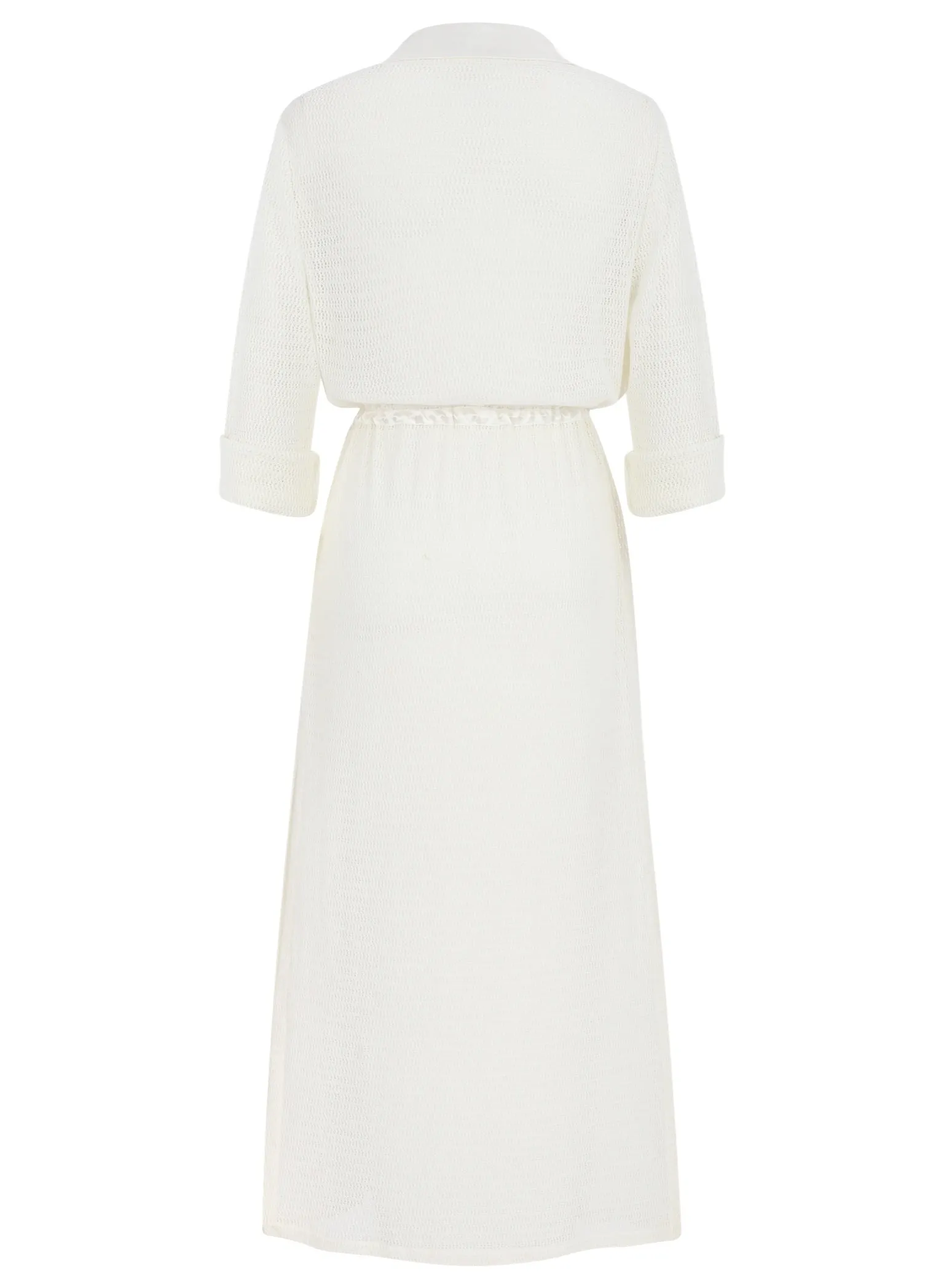 White Lace and Satin Maxi Coverup