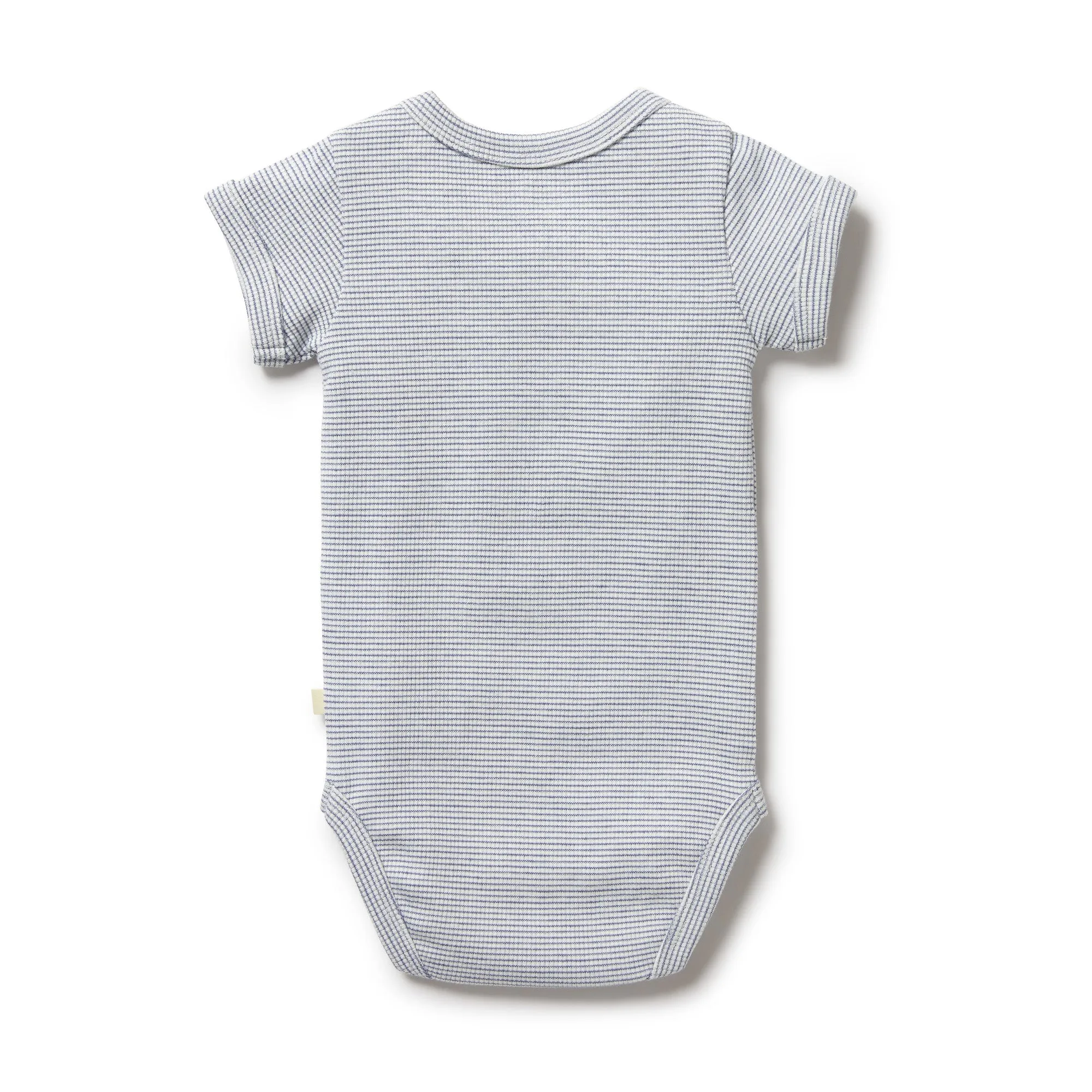 Wilson & Frenchy Organic Stripe Rib Bodysuit - Rain Drop