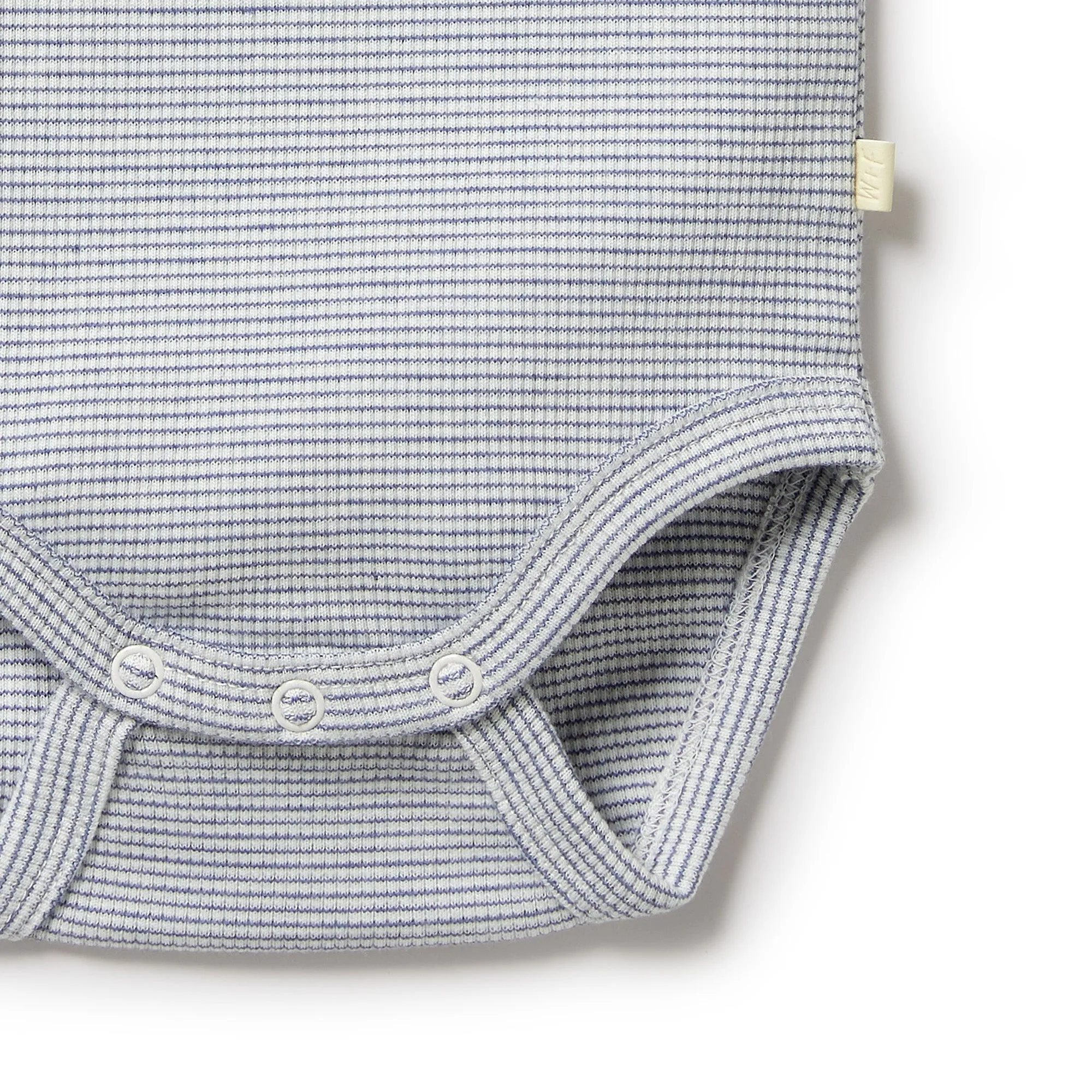 Wilson & Frenchy Organic Stripe Rib Bodysuit - Rain Drop