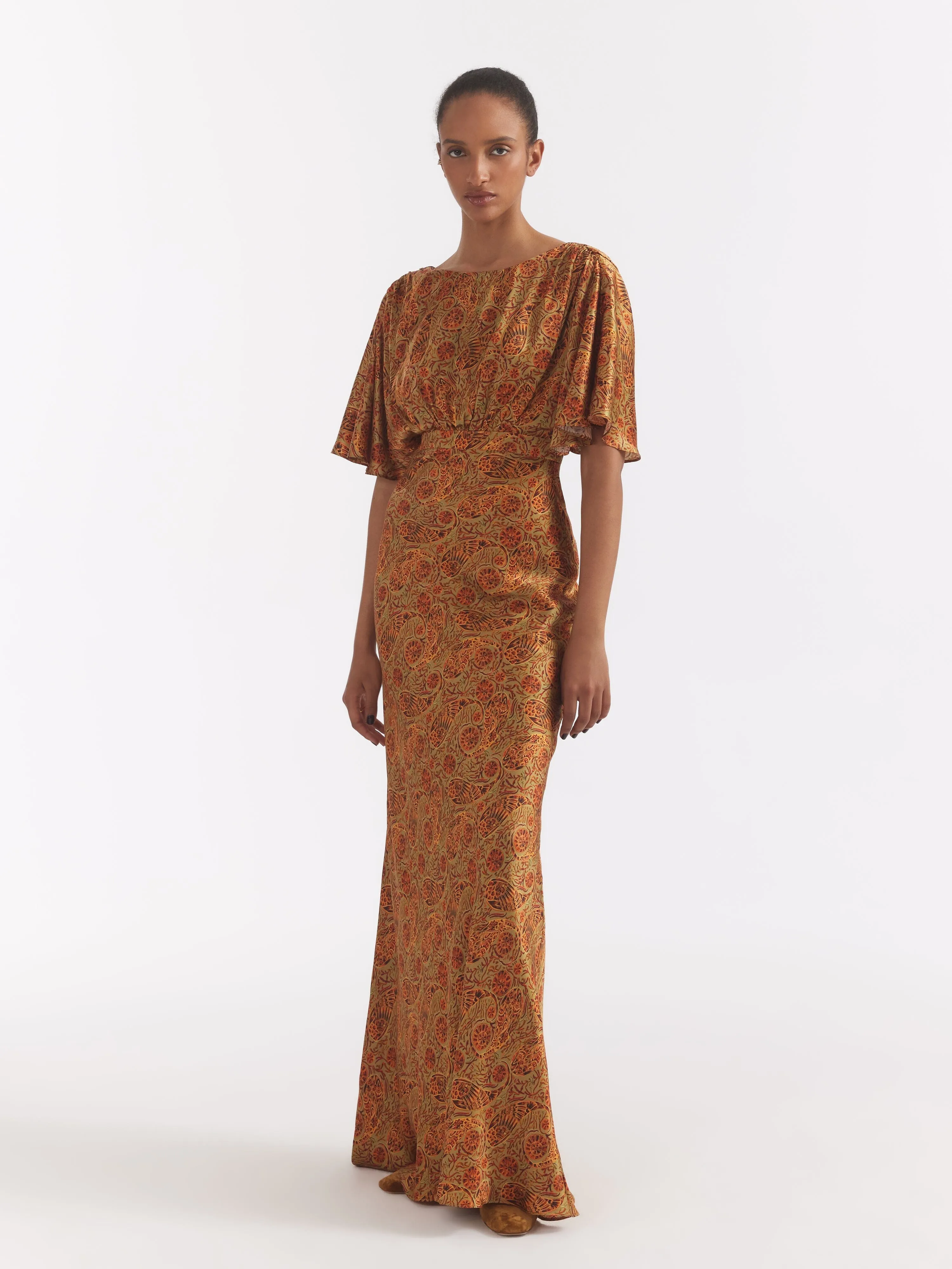 Winona Dress in Copper Paisley