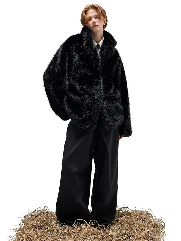 Winter Thick Warm Hairy Faux Fur Jacket