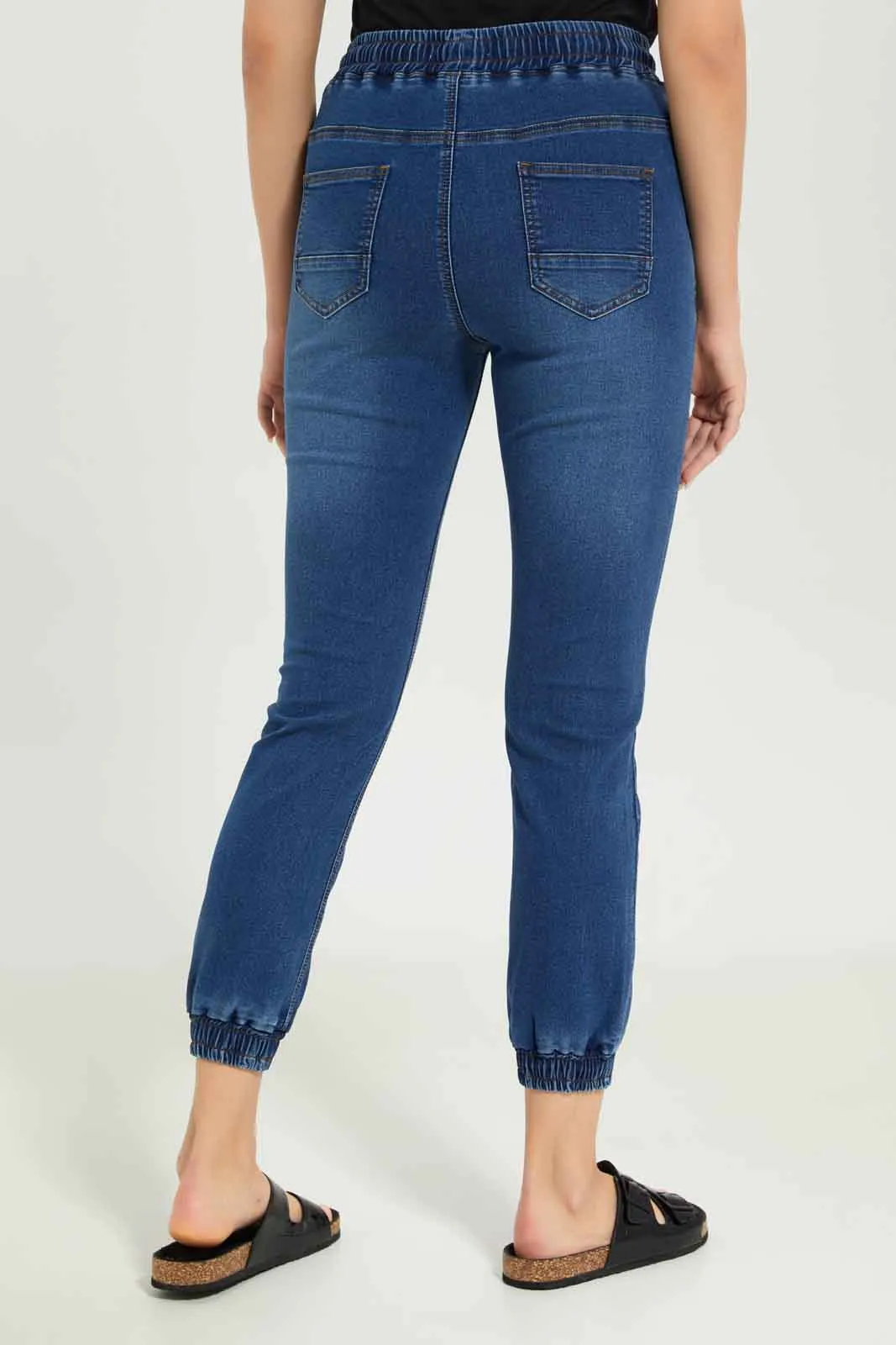 Women Navy Knit Jogger