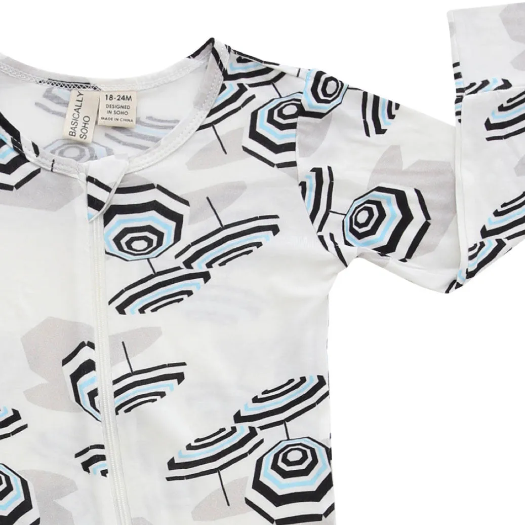 Zippered Romper in Beach Club Signature