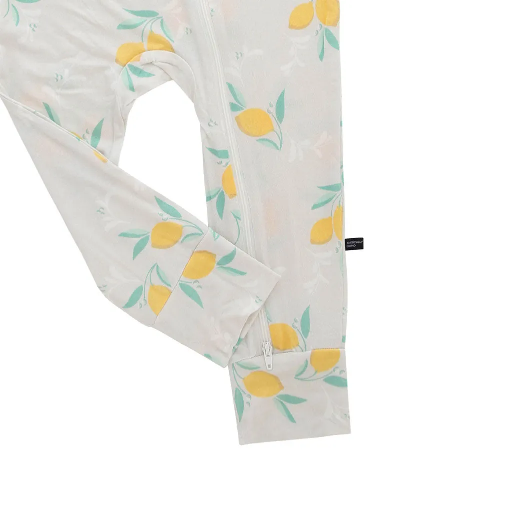 Zippered Romper in Citrus Gray