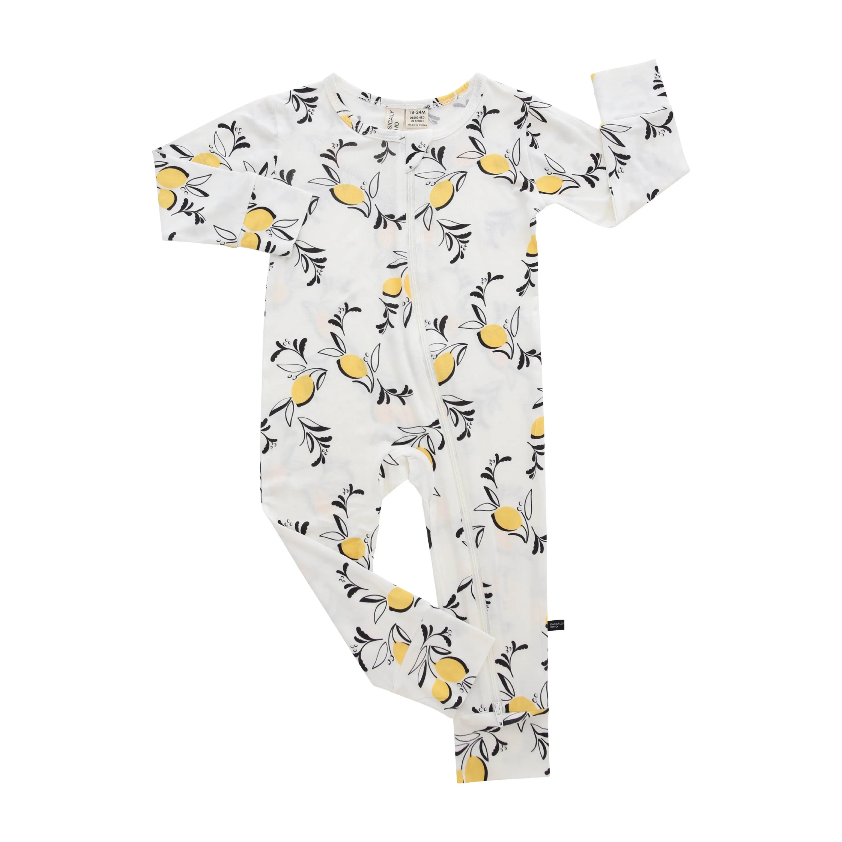 Zippered Romper in Citrus Signature