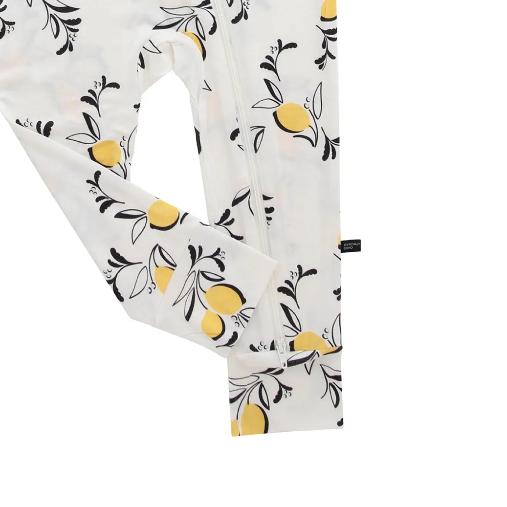 Zippered Romper in Citrus Signature