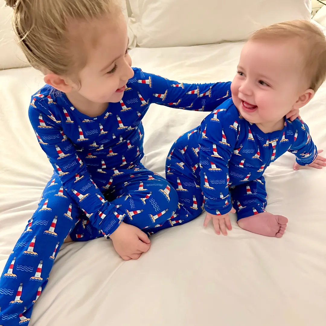 Zippered Romper in Lighthouse