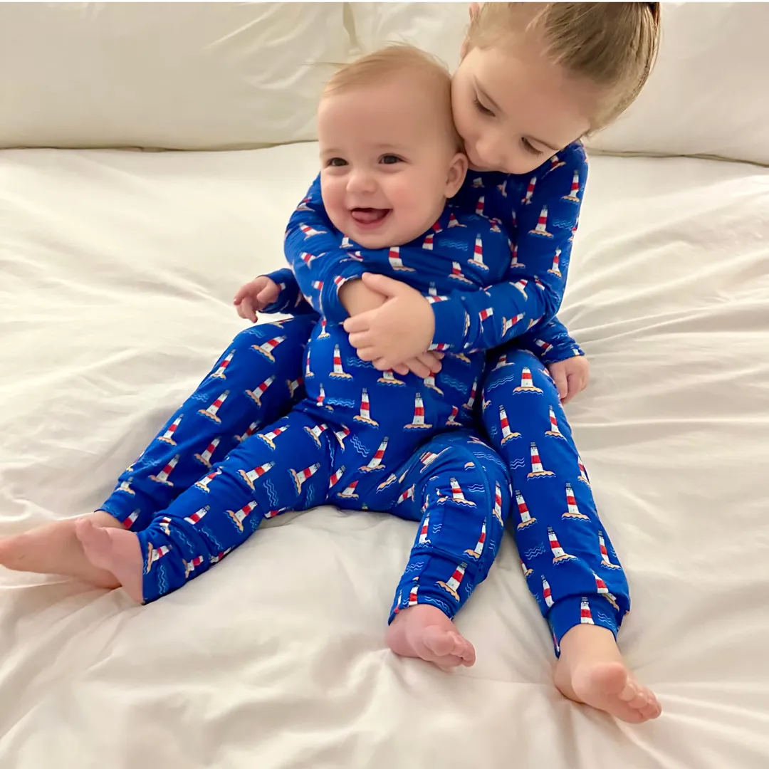 Zippered Romper in Lighthouse