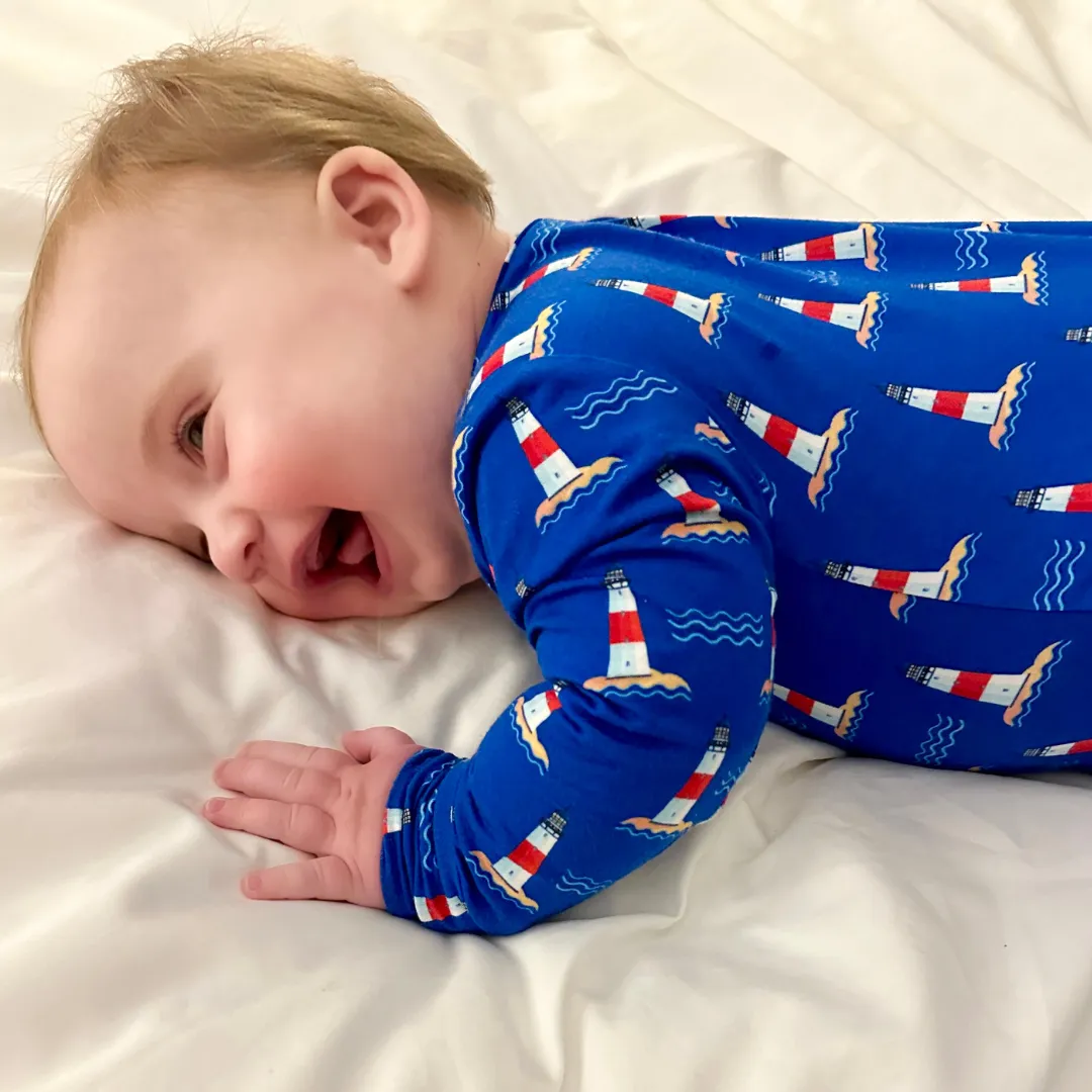 Zippered Romper in Lighthouse