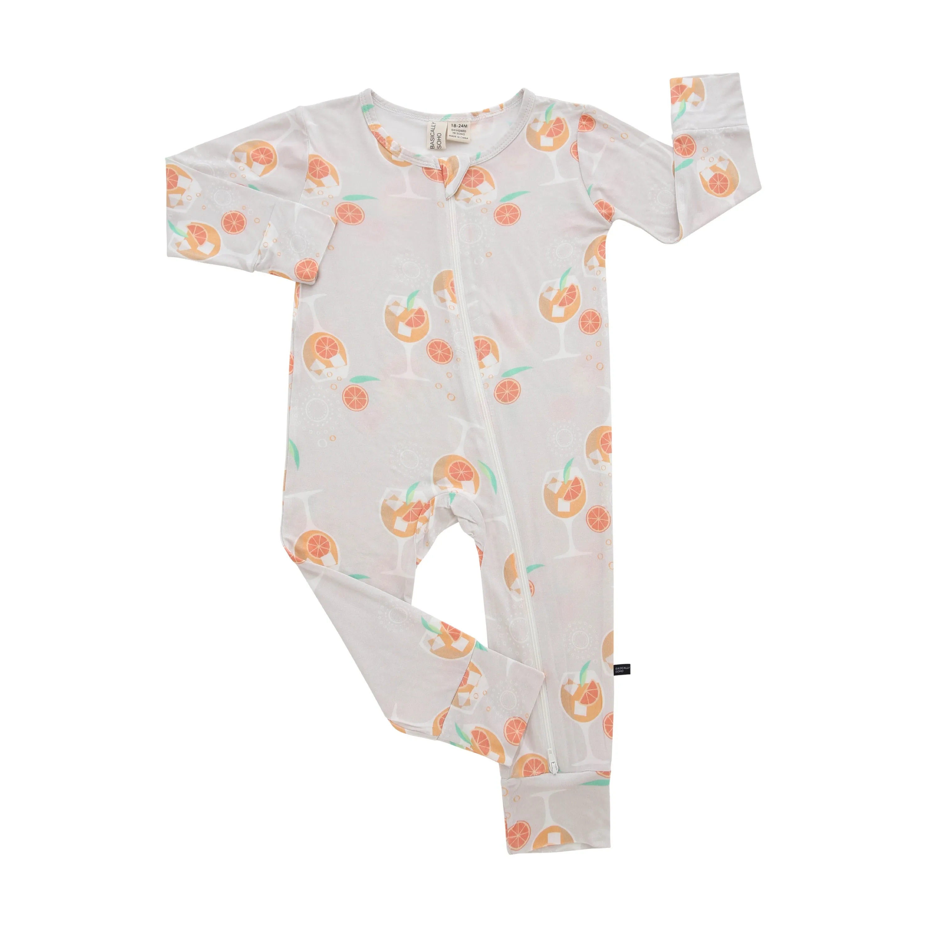 Zippered Romper in Spritz Gray