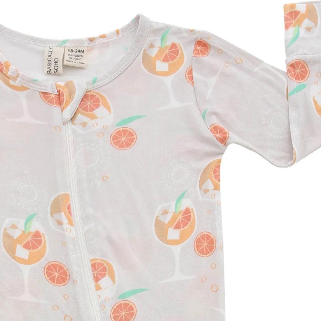 Zippered Romper in Spritz Gray