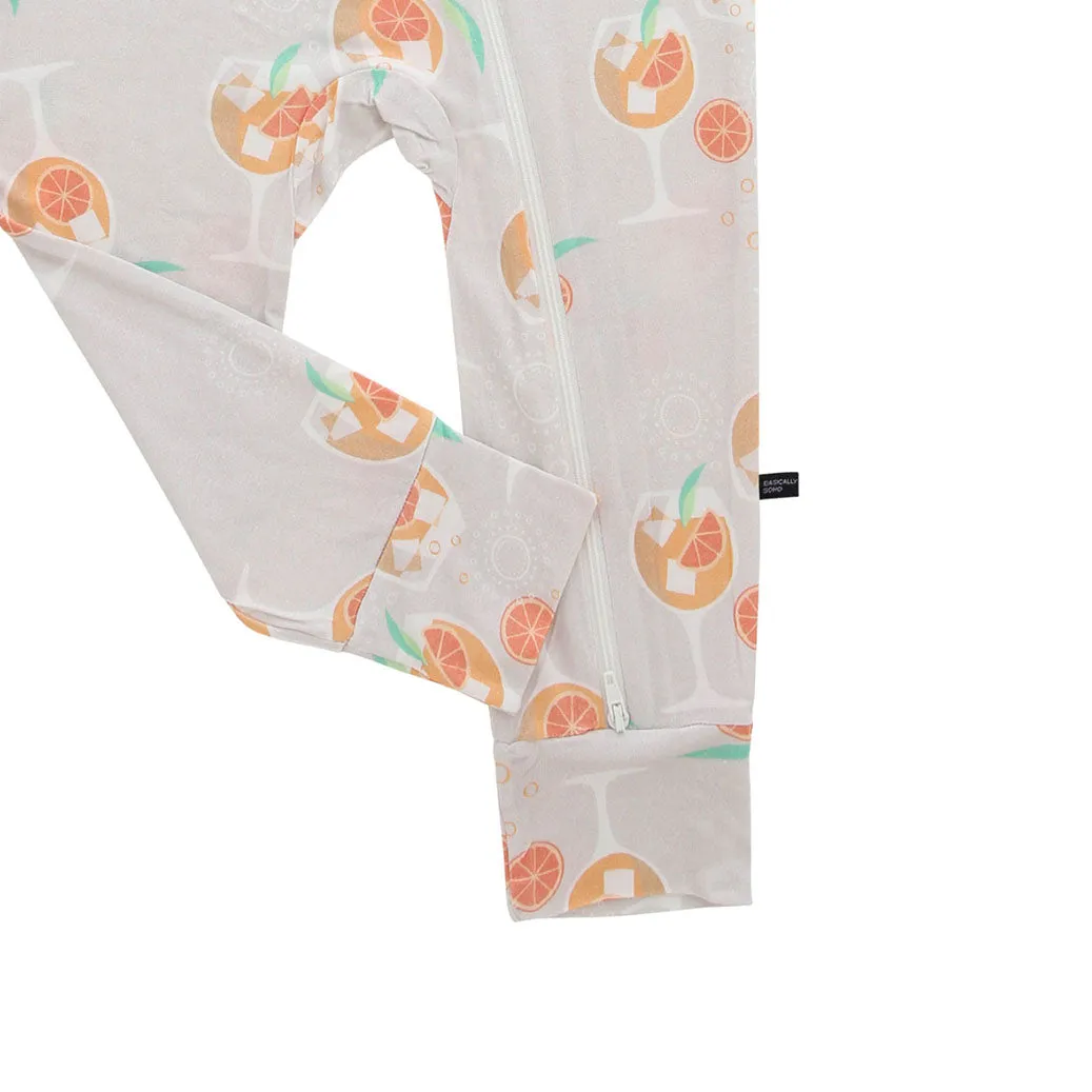 Zippered Romper in Spritz Gray