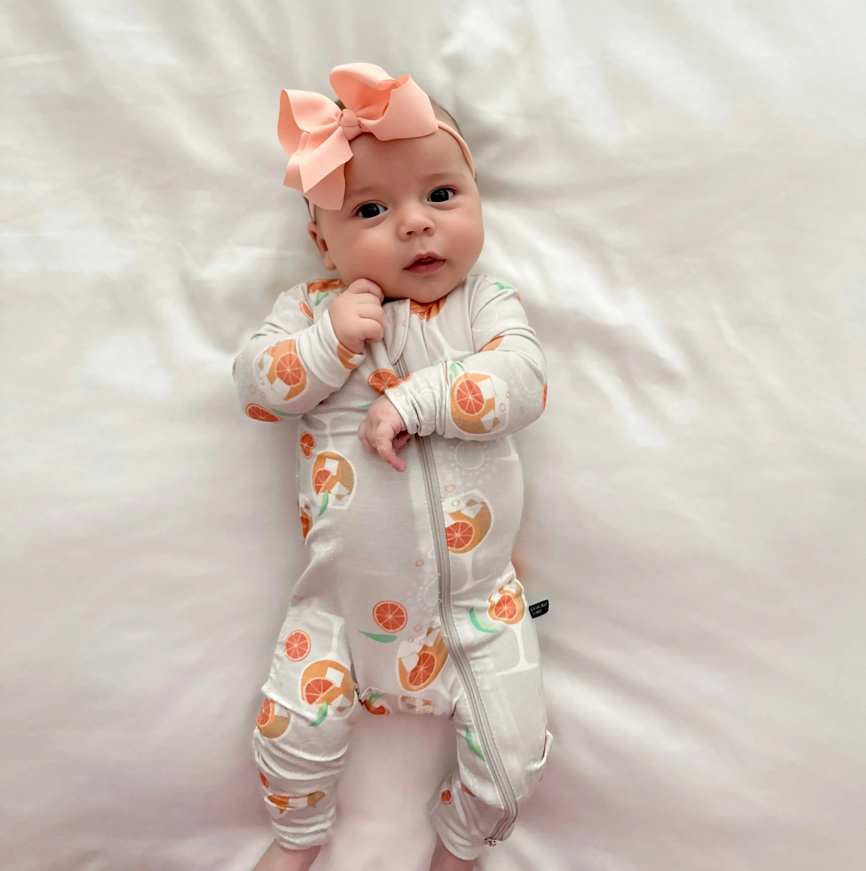 Zippered Romper in Spritz Gray