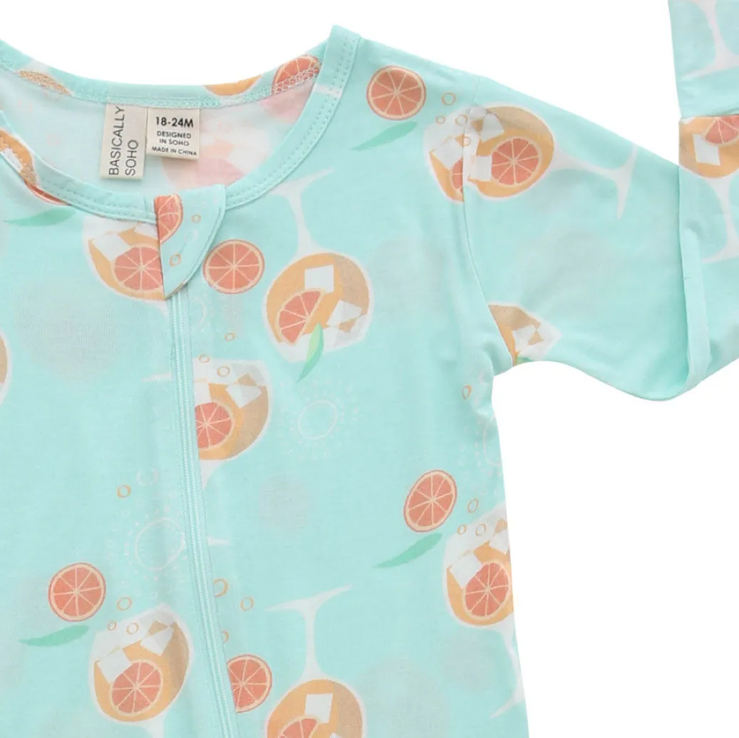 Zippered Romper in Spritz Seafoam Green