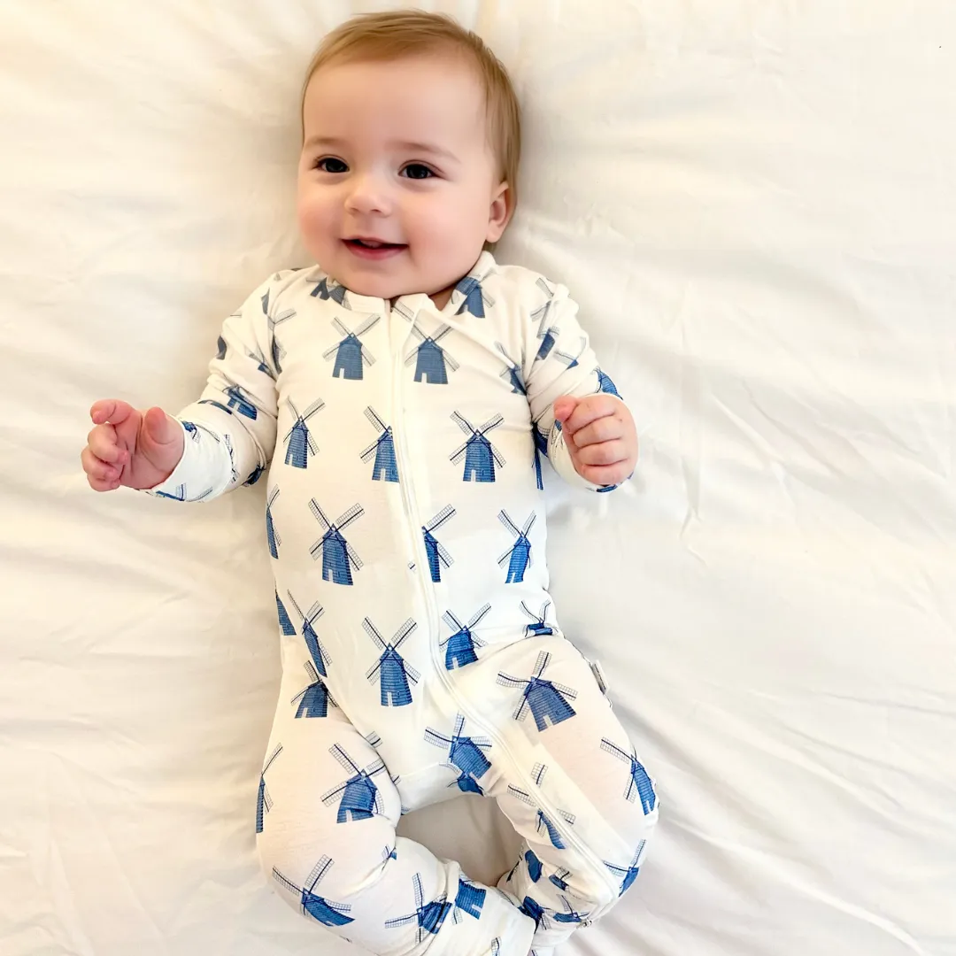 Zippered Romper in Windmill